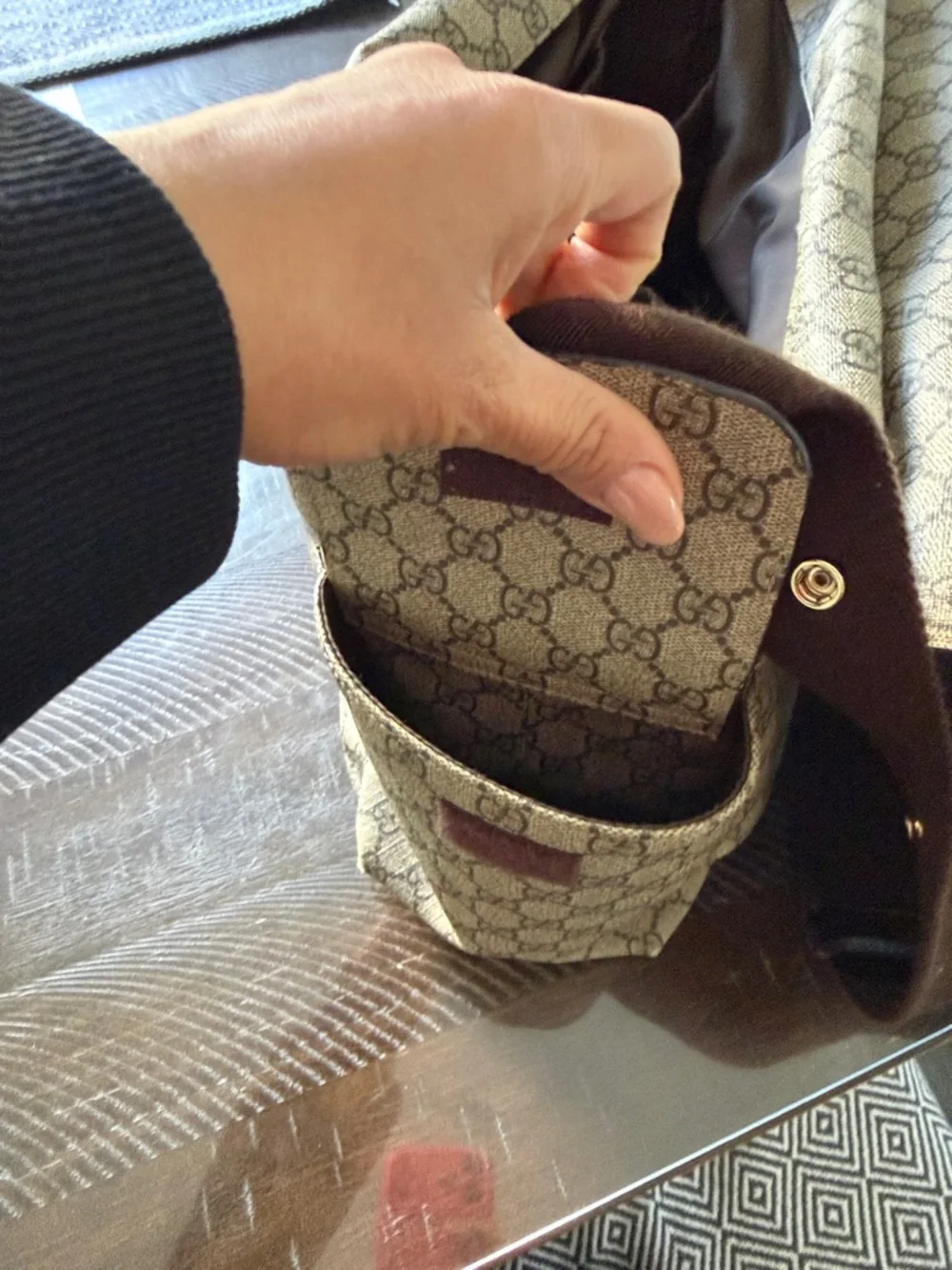 Gucci Brown Monogram Canvas Messenger Bag